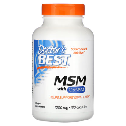 Doctor's Best MSM with OptiMSM, 1,000 mg, 180 Capsules