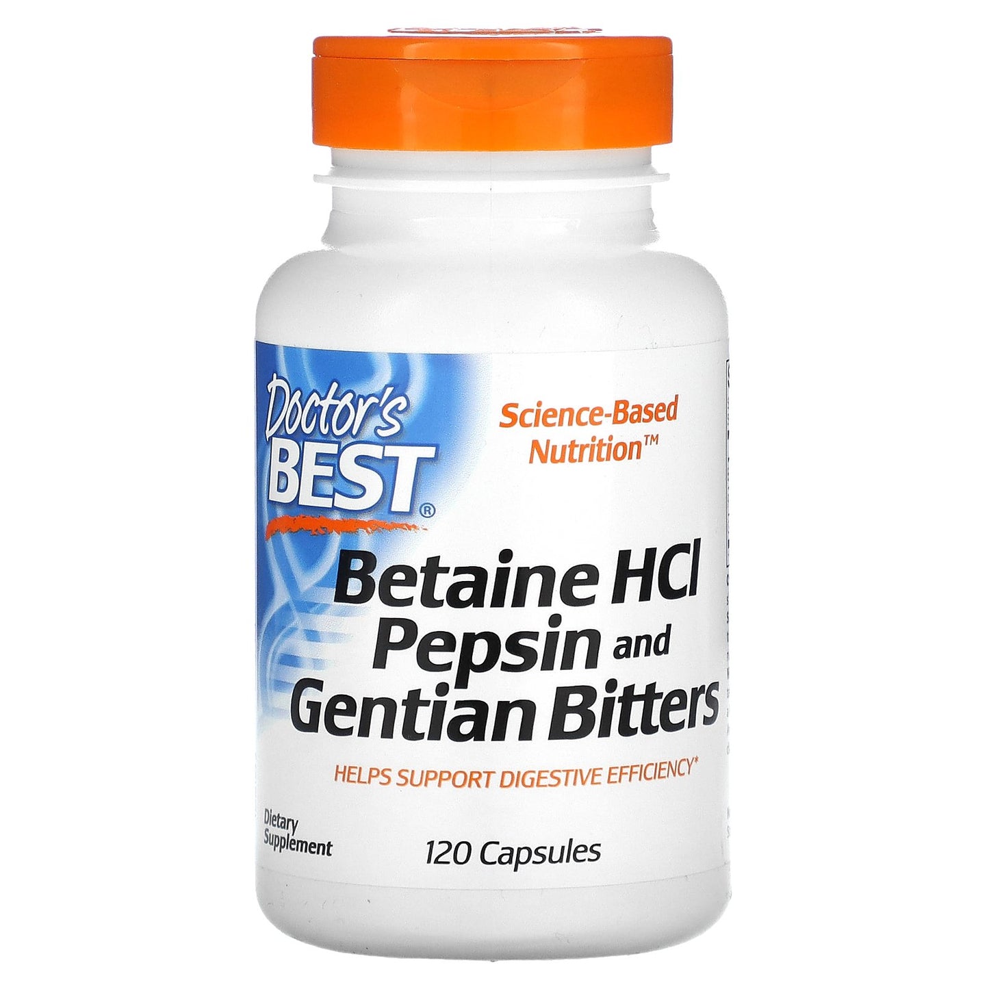 Doctor's Best Betaine HCL Pepsin & Gentian Bitters, 120 Capsules