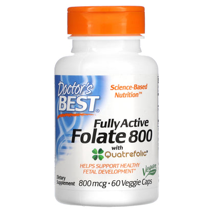 Doctor's Best Fully Active Folate 800, 800 mcg, 60 Veggie Caps