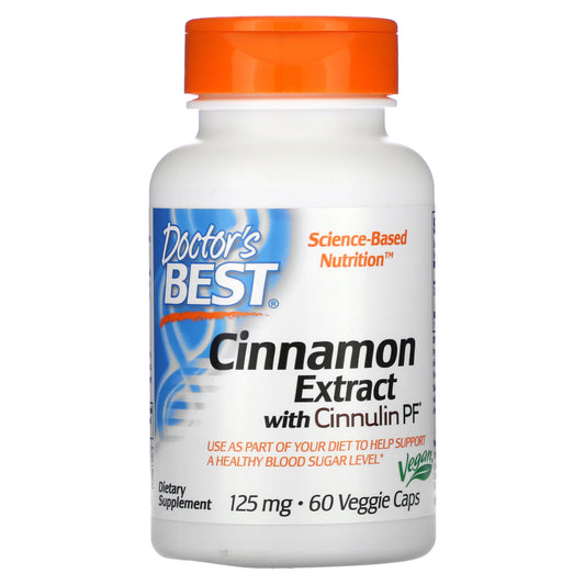 Doctor's Best Cinnamon Extract with Cinnulin PF, 125 mg, 60 Veggie Caps