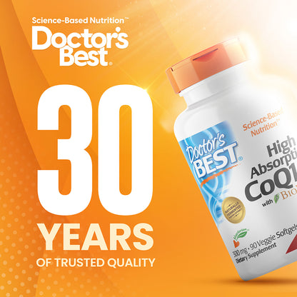 Doctor's Best High Absorption CoQ10 with BioPerine, 300 mg, 90 Veggie Softgels