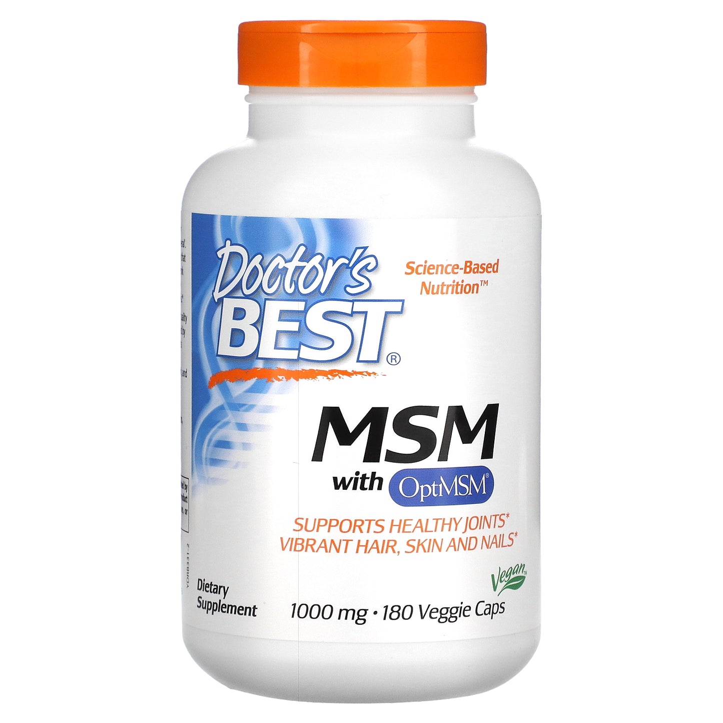 Doctor's Best MSM with OptiMSM, 1,000 mg, 180 Veggie Caps