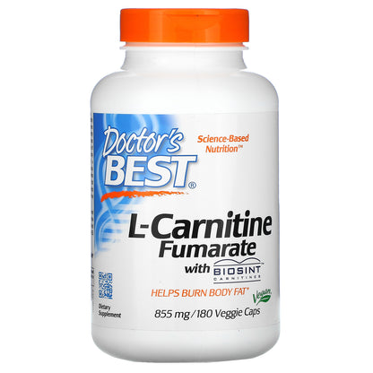 Doctor's Best L-Carnitine Fumarate with Biosint Carnitines, 855 mg, 180 Veggie Caps